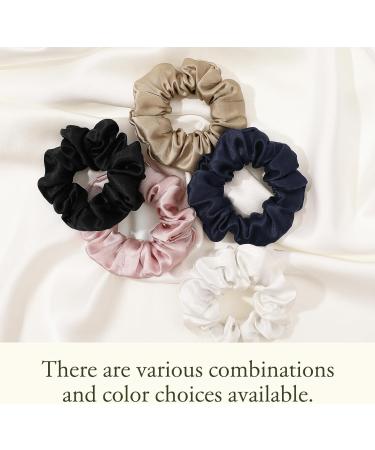 LILYSILK Silk Hair Scrunchies - 100% Mulberry Silk Hair Ties for Frizz Prevention and Breakage Prevention - Elastic Ponytail Holders - Coffee 2Pcs - Buy Online on GoSupps.com