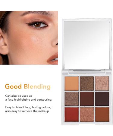 9 Colors Eyeshadow Palette Makeup Palette Eye Shadows Easy Coloring Eyeshadow Makeup Kit Matte Pearlescent Glitter Portable Eye Shadow Powder for Makeup - Buy Online on GoSupps.com