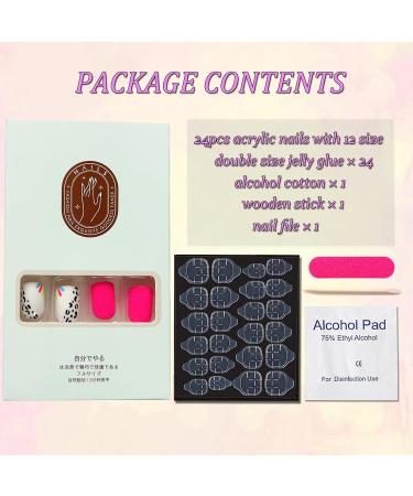 Shop Stylish Short Press on Nails - Black Leopard Print Acrylic Glossy Colors | 24PCS Full Cover False Nails for Women & Girls - Buy Online on GoSupps.com