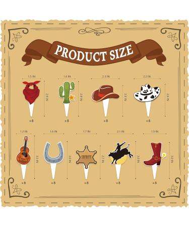Yoqipati 72PCS Western Cowboy Cupcake Toppers HorseShoe Cowboy Hats Boots Bull Cactus Cupcake picks for Rodeo Western Baby Shower Boy Birthday Party Cake Decorations Supplies - Buy Online on GoSupps.com