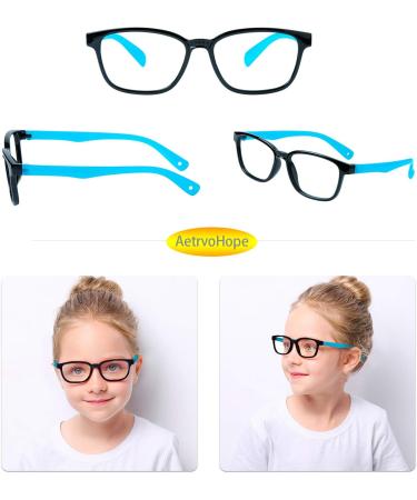 AetrvoHope Blue Light Blocking Glasses for Kids Children's Computer Glasses for Age 4-13 Unbreakable Frame Anti-Blue Ray Glasses With Case Anti UV400 & Eyestrain Black+blue - Buy Online on GoSupps.com
