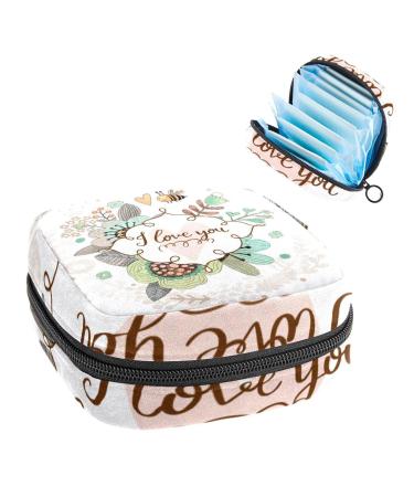 GIAPB Period Bag Sanitary Napkin Storage Bag Period Pouch Travel Makeup Bag Flower and Bee Color4862