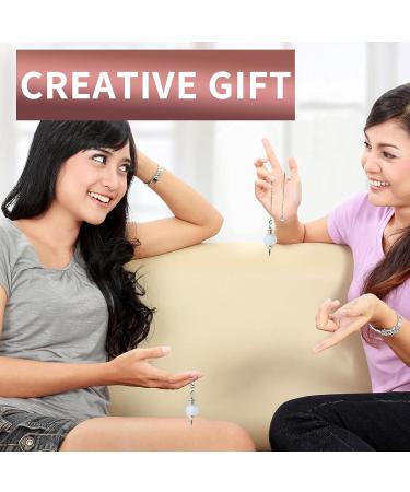 3pcs Crystal Ball Chakra Stone Pendulum Pendant Necklace - Healing Dowsing Scrying (Synthetic Turquoise) - Buy Online on GoSupps.com