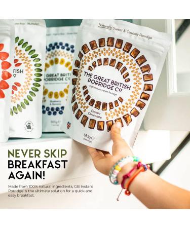 Red Berry & Pumpkin Seed Gluten-Free Instant Oatmeal Porridge from The Great British Porridge Co - Naturally Sweet & Creamy Porridge Oats - 2 x 385g Pouch - 100% Natural Plant Based High Fibre - Buy Online on GoSupps.com