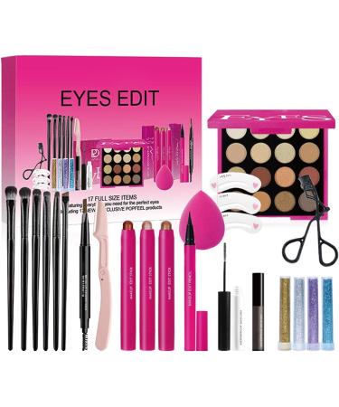 Eye Makeup Kit - Eye Makeup Set for Girls | Eyeshadow Waterproof Mascara Eyelash Curler and More for Women - Buy Online on GoSupps.com