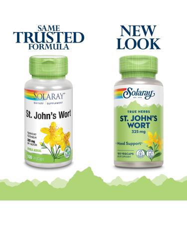 Solaray St Johns Wort 325mg | Mood & Brain Health Support | Non-GMO Vegan | Lab Verified | 100 Count - Buy Online on GoSupps.com