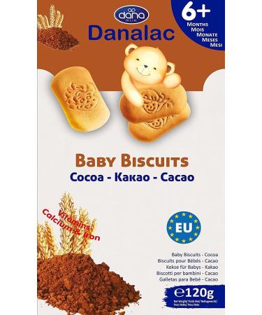 Danalac Baby Cookies 120g Combi Snack Pack - 2 Banana 2 Cocoa 2 Natural Plain - Nutritious Toddler Snacks with Calcium & Iron for 6+ Months - Buy Online on GoSupps.com
