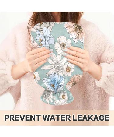 Buy Naanle Hot Water Bottle - Yellow Blue Flowers | 1L Transparent Heat Bottle for Back Pain Relief Hand & Foot Warmer Neck Therapy - International Shipping - Buy Online on GoSupps.com