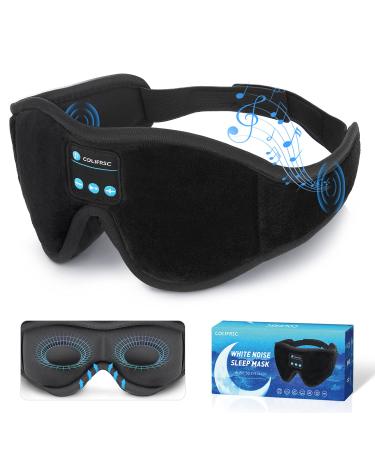 Sleep Mask Bluetooth Eye Mask with White Noise Bluetooth 5.0 Music Sleep Headphone 3D Eye Mask for Men & Women with Microphone 10 White Noise Sounds 10 Hours Play Time(Small) Small (Pack of 1)