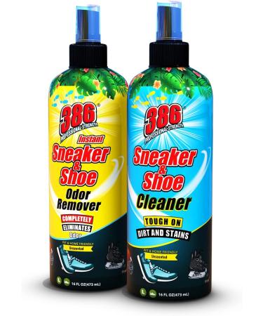 386 Professional Strength Shoe Cleaner 16 Fl Oz | Multipurpose Unscented Sneaker & Boot Cleaner for Dirt Stains & Sports Gear Safe for Pets & Humans - Buy Online on GoSupps.com