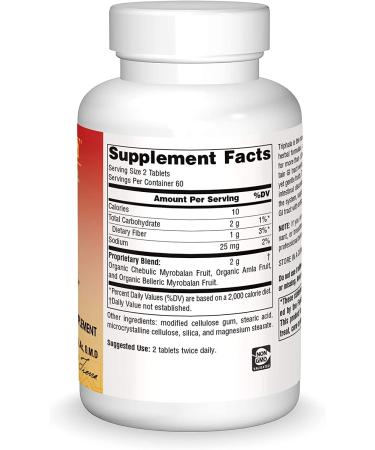 Triphala Gold 1000 mg - 120 Tablets by Planetary Herbals | Ayurvedic Digestive Health - Buy Online on GoSupps.com