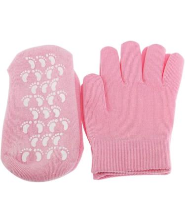 Moisturizing Socks Set Spa Gel for Hydrating Softening Repairing Dryness Cracked Hands Feet Skin Care Whitening - One Size (Pink) - Buy Online on GoSupps.com