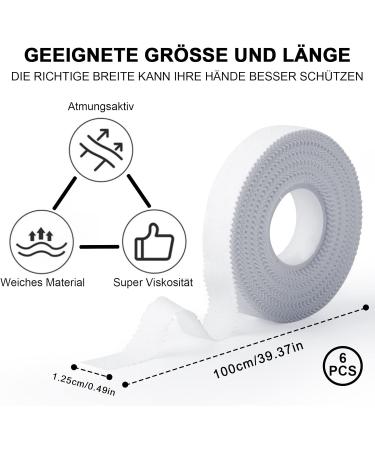 Dashuaige 6 Roll Sport Tape Set - Premium Finger Tape for Climbing Bouldering & Volleyball | White Athletic Tape for Ultimate Grip - Buy Online on GoSupps.com