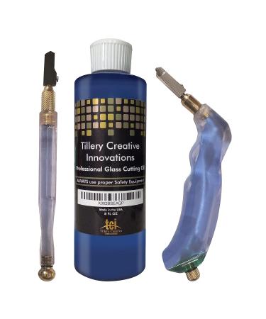 8oz Professional Glass Cutting Oil for Precise Results - Perfect for Glass Cutters, Drill Bits, Grinders - Custom Blue Formula - Buy Online on GoSupps.com