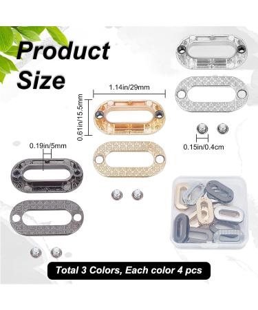 GORGECRAFT 12Pcs Screw-in Oval Eyelet Metal Grommets - 3 Colors, Alloy Loop Snaps for DIY Sewing Crafts and Leather Bags - Buy Online on GoSupps.com