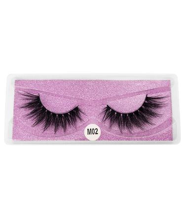KISSFRIDAY 1 Pair Pink Curled 3D False Eyelashes Natural Thick Eyelash Makeup Tool Style 2