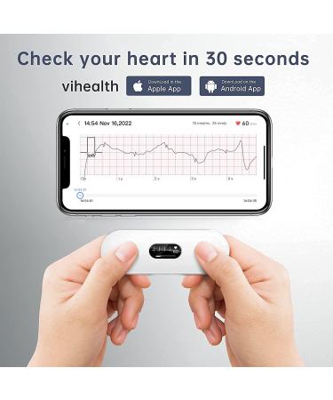 Wellue DuoEK-S Personal ECG Monitor - Bluetooth Wireless Portable Heart Monitor with OLED Screen - iOS & Android App - 30s to 5 Min Monitoring - Buy Online on GoSupps.com