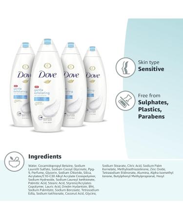 Dove Body Wash 22 oz 4 Count - Gentle Exfoliating Formula for Visibly Smoother Skin, Nourishing and Antibacterial - Buy Now! - Buy Online on GoSupps.com