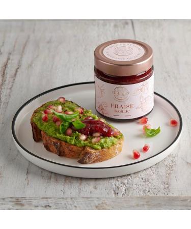 O D lices de Lucas Lucas' Delights Strawberry Basil Jam 62% Fruit Handcrafted and Made in France 230g Glass Jar French Gastronomy - Buy Online on GoSupps.com