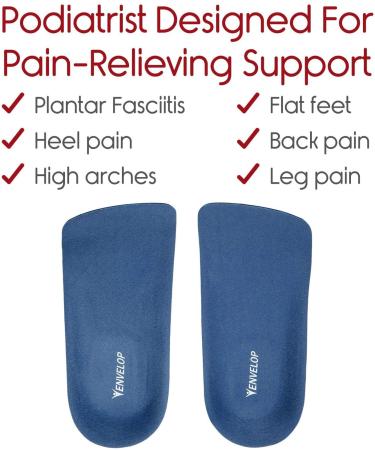 Envelop 3/4 Arch Support Inserts | Orthotic Insoles for Plantar Fasciitis Flat Feet & Foot Pain Relief | Men's & Women's Shoe Inserts for Running & Basketball (L US Men 9.5-11 Women 9-10.5 - Buy Online on GoSupps.com