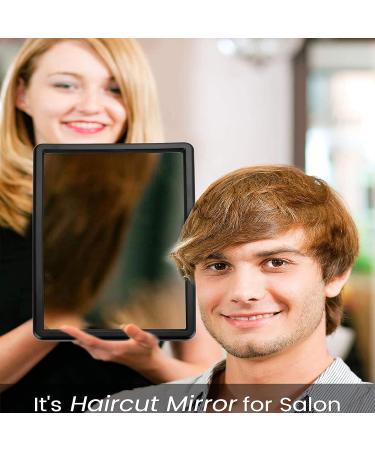 Handheld Hand Mirror for Salon and Barbershops - Portable Black Makeup Vanity Mirror with Handle - Buy Online on GoSupps.com