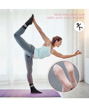 Buy TSHAOUN Slide-Resistant Yoga Socks for Women | Non-Slip Pilates & Fitness Socks - 3 Pairs 3 Colors Sizes 36-38 - Buy Online on GoSupps.com
