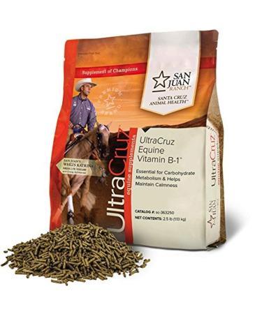 UltraCruz Equine Vitamin B-1 Supplement for Horses, 2.5 lb, Pellet (40 Day Supply), Brown
