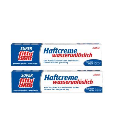 2 x FITTYDENT super adhesive cream 40 g paste - Long-lasting and strong adhesive power. Especially for narrow and flat lower jaws - Buy Online on GoSupps.com