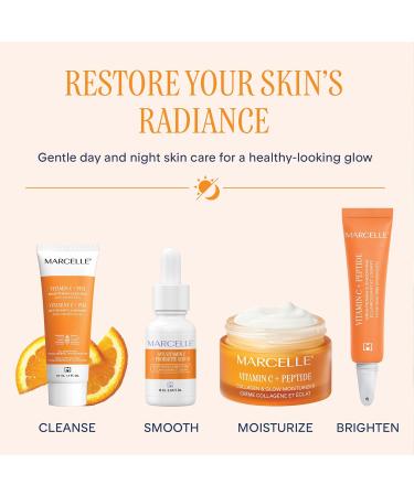 Marcelle Vitamin C Holiday Gift Set Smoothing & Brightening Skin Care Routine for All Skin Types Hypoallergenic Fragrance-Free Paraben-Free Clean Vegan Cruelty-Free - Buy Online on GoSupps.com