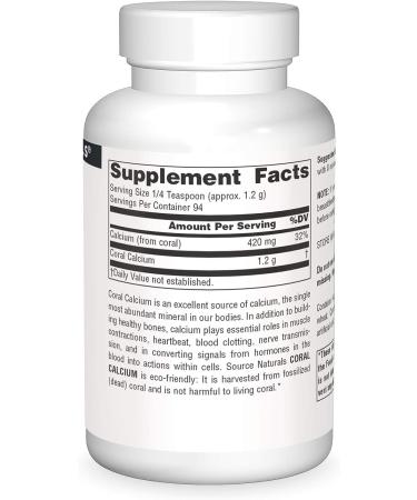 Source Naturals Coral Calcium Powder - 4 oz | Pure Marine Grade Formula - Buy Online on GoSupps.com