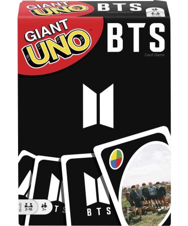 Giant UNO BTS Card Game with 108 Cards Based on BTS Global Superstars Global Boy Band, Gift for Boys and Girls Age 7 Years & Older