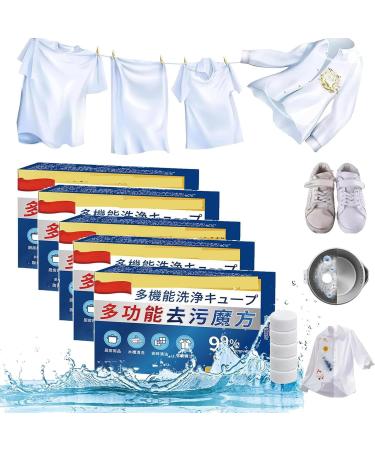 Japan Universal Stain Removal Cubes Universal Stain Removal Cube Tablets Universal Stain Remove A Cube Japanese Universal Stain Removal Cube Multi-functional Cleaning Tablets for Clothes Shose (5 Box)