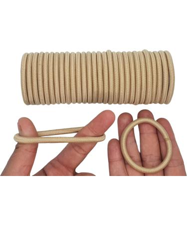 20 PCS Extra Strong 4mm Elastic Hair Bands - Beige Blonde Ponytail Holders for Women Men Girls Kids - No Metal Gentle Elastics - Buy Online on GoSupps.com