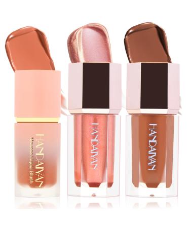 Blush Contour Stick Glow Sticks Highly Pigmented Natural-Looking Long Lasting Lightweight Easy To Use Vegan & Cruelty-Free (3PC)