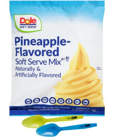 By The Cup Mood Spoons used with & includes (1) Dole Pineapple Lactose-Free Soft Serve Mix, 4.40 Pound Bag