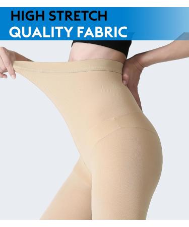 KEKING 15-20 mmHg Medical Compression Pantyhose for Women & Men - Open Toe Support Stockings for Varicose Veins & Edema XXL Beige - Buy Online on GoSupps.com