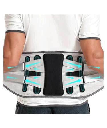 CSCDD Lumbar Support Belt Disc Herniation Orthopedic Strain for Back Posture Spine Decompression Brace Dropshipping(Large) Grey Large