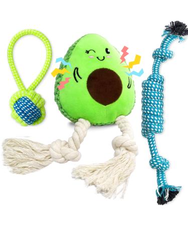 Aeitpet dog toys for large and small dogs filled toys dog dog toys dog toy squeaky plush with crinkle paper puppy toy cuddly toy for dogs green_avocado