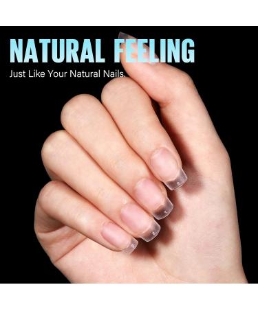 TOMICCA Short Square Nail Tips Clear Nail Tips Natural False Nails Square French Acrylic Nails Artificial Nails Tips for Girls Women (240 Pcs 15 Sizes) 2.Short Square - Buy Online on GoSupps.com