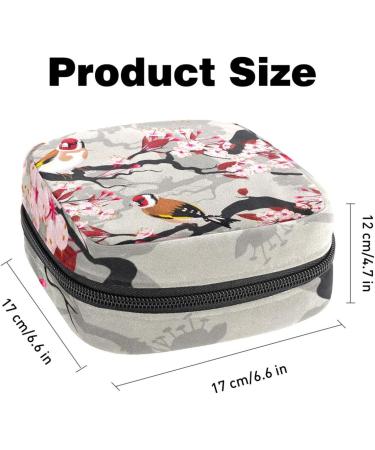Stylish Menstruation Pad Bag with Zipper - Women's Tampon & Napkin Storage - Cherry Blossom Design - Buy Online on GoSupps.com