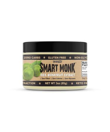 Smart Monk - 100% Monkfruit Extract, Non-Glycemic, Zero Calorie, Sugar-Free Monk Fruit Sweetener (3oz / 85g) 3 Ounce (Pack of 1)