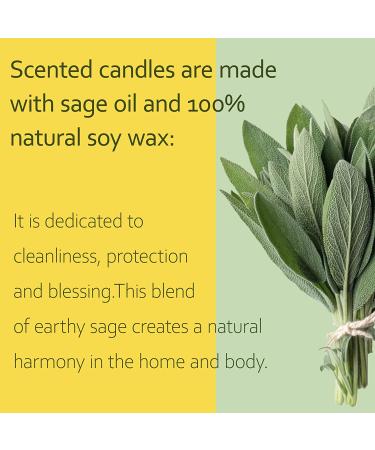Sage Candle for Cleansing Negative Energy - 6 oz Highly Scented Soy Candle, 55 Hour Burn - Aromatherapy Jar Candle for Home Healing & Relaxation - Perfect Women's Gift - Buy Online on GoSupps.com