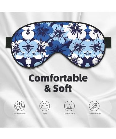 SSIMOO Blue Hibiscus Soft Sleep Eye Mask - Breathable Travel Eye Patch for Women - Perfect for Relaxation - Buy Online on GoSupps.com