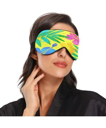 Light Blocking Sleep Mask - Tropical Flowers Eye Mask for Travel & Naps - Adjustable Soft & Lightweight Blindfold for Men & Women - Buy Online on GoSupps.com