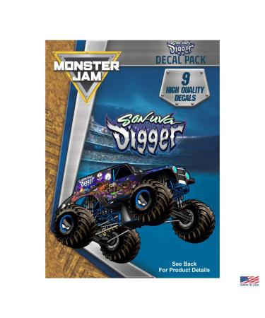 Monster Jam Son-Uva Digger Decal Pack - Set of 9 Monster Truck Vinyl Stickers