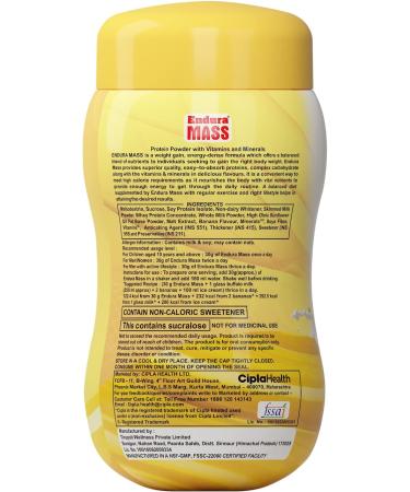 Endura Mass Weight Gainer Powder 500g - Banana Flavor | 3 Sources of Protein Carbs & Essential Nutrients - Perfect for All Ages Athletes & Fitness Enthusiasts - Buy Online on GoSupps.com