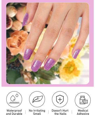 Kalolary Gel Nail Polish Strips Set (Purple) - Semi Cured Waterproof Nail Art Sticker with Nail File - For Women and Girls, UV/LED Lamp Required - Buy Online on GoSupps.com
