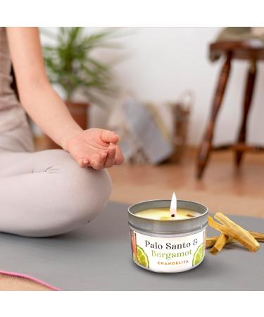 Chandelita Fragrance Candle | Palo Santo & Bergamot - Natural Aromatherapy Candle with Essential Oils & Soy Wax for Meditation & Chakra Healing - Buy Online on GoSupps.com