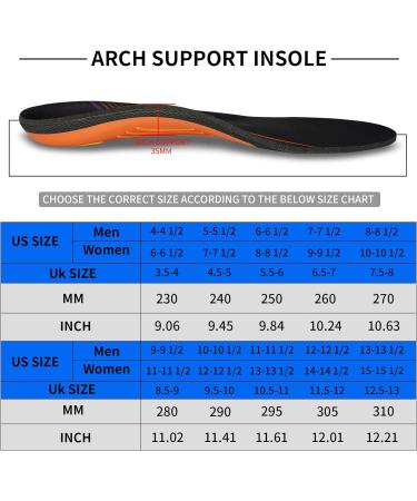 iFitna Classic Orthotic Shoe Insoles with Arch Support | Deep Black | Men 9-9.5/Women 11-11.5 | Relieve Metatarsal, Arch, and Heel Pain - Buy Online on GoSupps.com