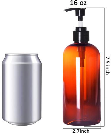 Youngever Set of 5 Amber Plastic Pump Bottles 500ML - Refillable & Durable for Home & Travel - Buy Online on GoSupps.com